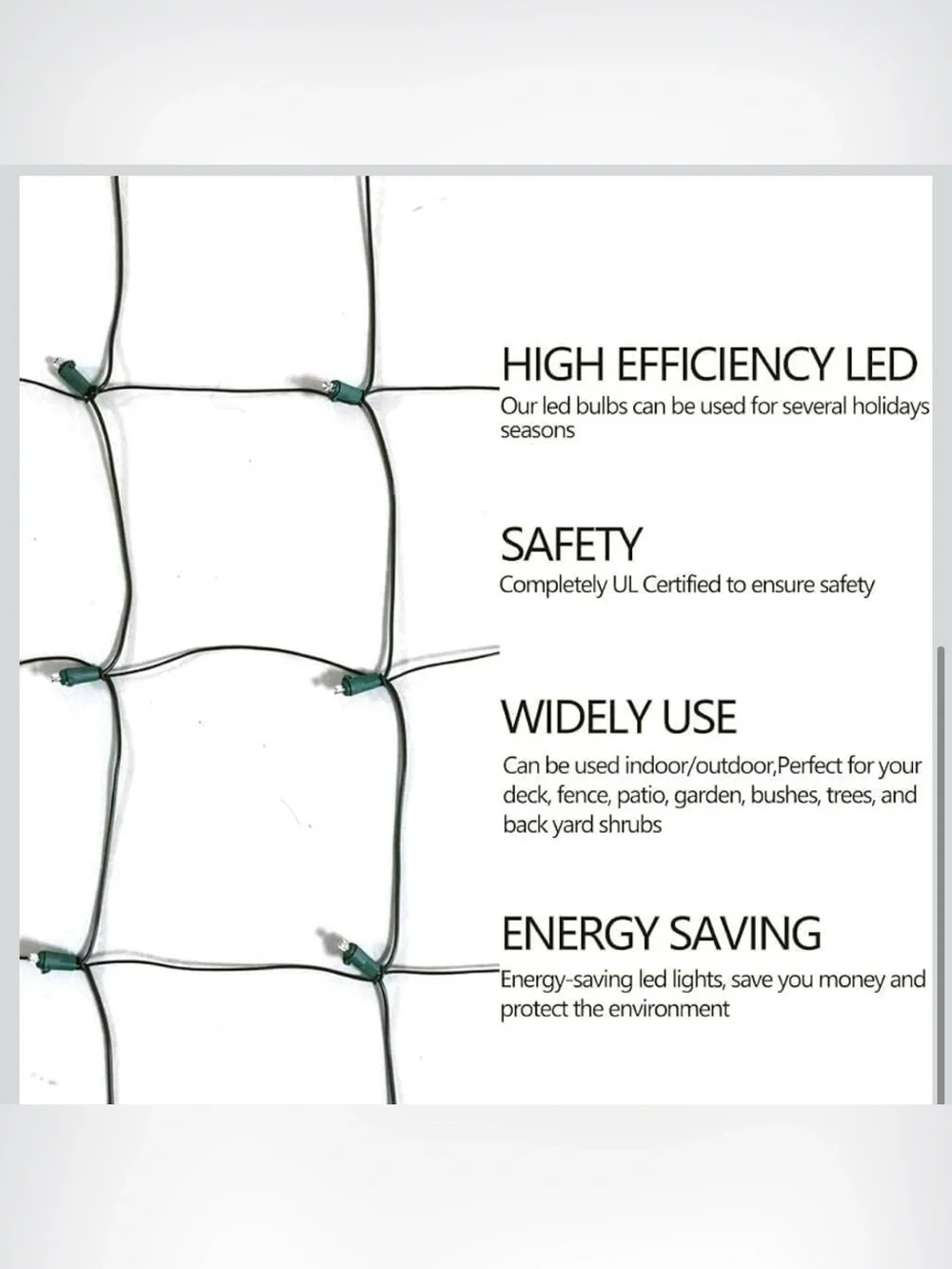 LED Christmas Net Lights Outdoor Decorations for Bushes,144LED 6ftx6ft Connectab